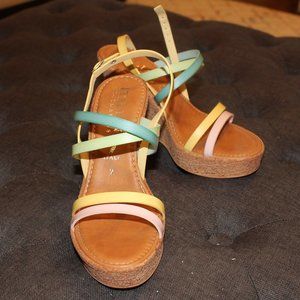 Italian Shoemakers Strappy Pastel Wedge Sandal